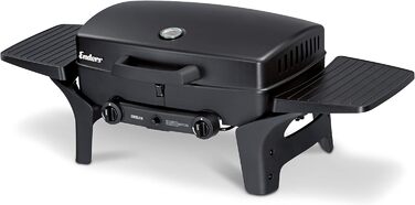 Enders® Gas Grill URBAN, Table Grill, Grilling, Cooking, and Baking Function, 2 Stainless Steel Burners, Small, with Grill Thermometer, Balcony, Camping Grill, Aluminum Die-Cast Housing, Cast Iron Grate, #2095