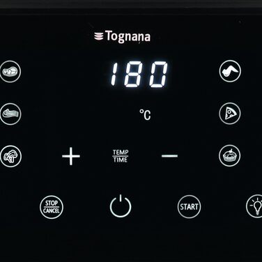Фритюрниця електрична Tognana Iridea 10л з вікном, цифровим дисплеєм, таймером 80-200°C, 2300W, червоний
