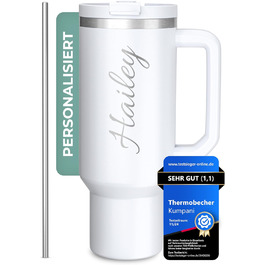 Personalized Insulated Tumbler - 40oz with Engraving - Custom Name or Logo, Leak-Proof, BPA-Free, with Lid & Straw