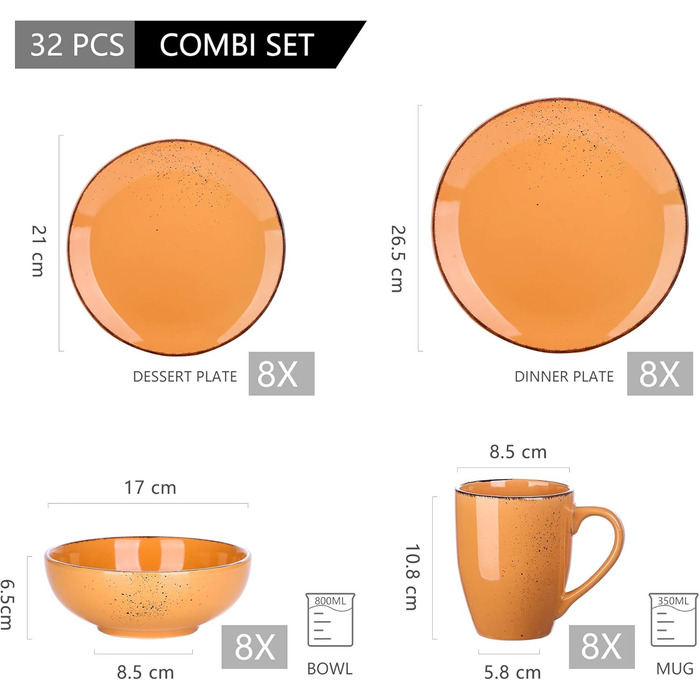 Сервіз Vancasso Serie Navia, 32 елементи, на 8 осіб, сучасний дизайн Navia-7