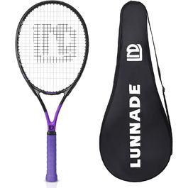 Lunnade Adult Tennis Racket - Lightweight with Case, Suitable for Men & Women Beginners & Advanced Players (27 Inch, Black+Purple)