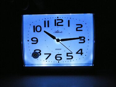 Atlanta Large Alarm Clock with Automatic Night Light Sensor Quartz Analog - 1919-19