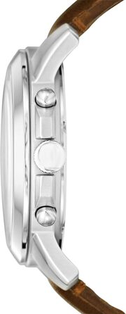 Годинник Fossil Grant для чоловіків: кварцовий хронограф, 44 мм, сталевий або шкіряний ремінець, білий та коричневий кольори