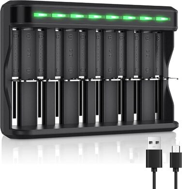 Універсальний зарядний пристрій для акумуляторів BONAI з LED-індикатором, інтелектуальний зарядний пристрій для AA AAA C D NI-MH акумуляторів