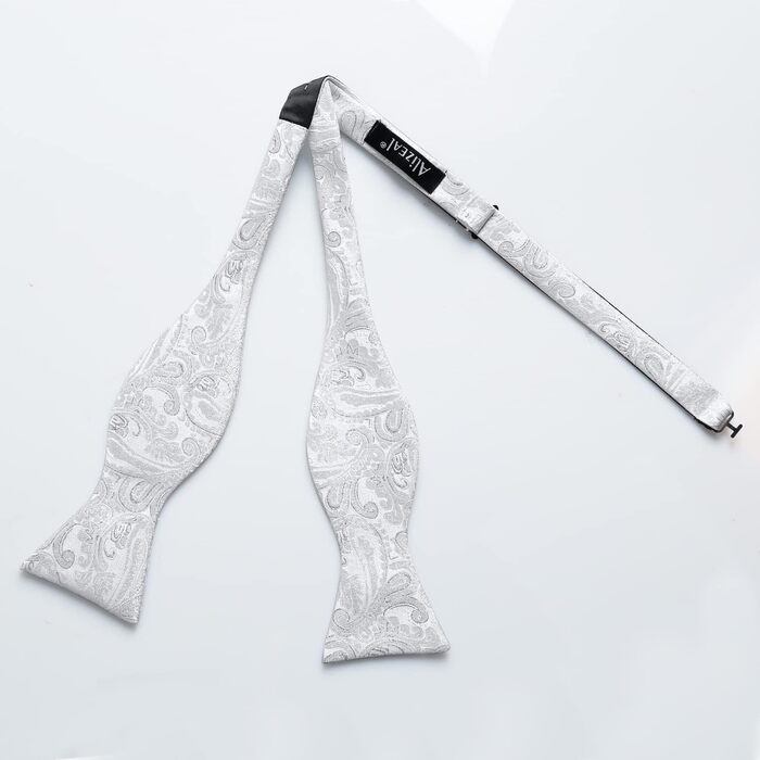 Комплект краватка-хустинка Alizeal Paisley сріблястий, чоловічий, однорозмірний