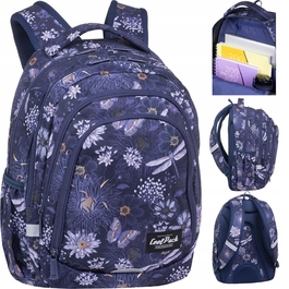 Підлітковий шкільний рюкзак CoolPack Drafter 28 л Moray, фіолетовий у квітів