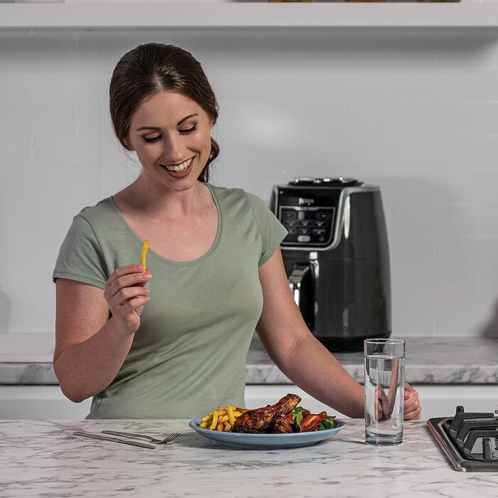 Фритюрниця повітряна Ninja Air Fryer MAX 5.2L, сіра та чорна, AF160EU, 6-в-1