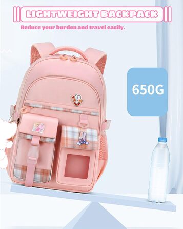 Дитячий рюкзак для дівчаток-підлітків, рожевий: зручний та водонепроникний для школи та подорожей (9-15 років)
