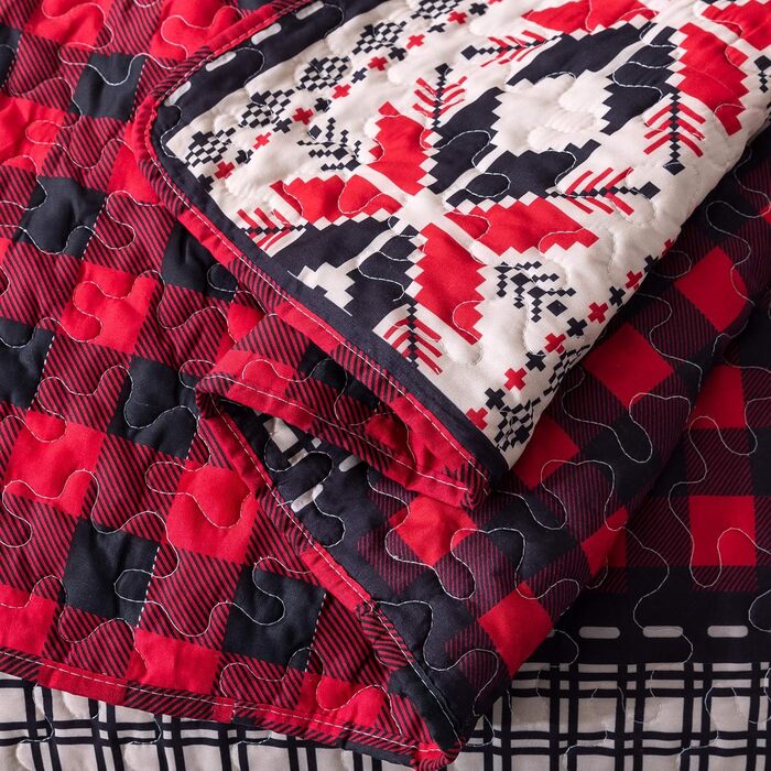 Комплект постільної білизни Soul & Lane: ковдра з 2 наволочками, дитячий, з дикими тваринами, природа, рустикальний стиль, Queen