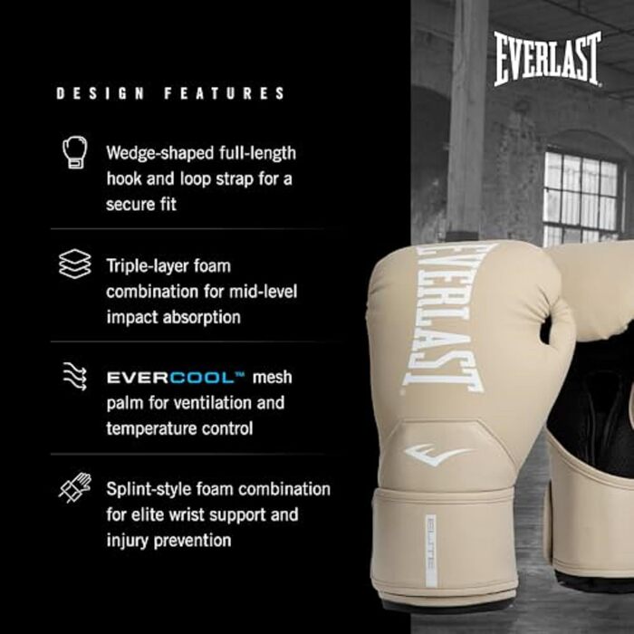 Боксерські рукавички Everlast Elite Prostyle для жінок (12OZ, Champagne)