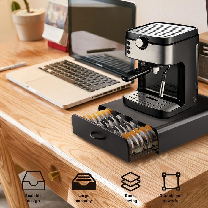 Органайзер для кавових капсул Tassimo на 64 капсули, коробка для зберігання, для кухні, офісу - з серветкою для чищення