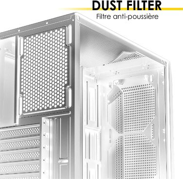 Корпус для ПК EMPIRE GAMING Diamond Gamer ARGB середнього розміру ATX з фасадом з алмазного плексигласу та скляною бічною панеллю, 4 вентилятори 120 мм RGB адресуємими (Ruby W)