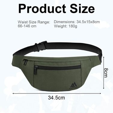 Поясна сумка Flintronic для чоловіків та жінок, стильна, для спорту, відпочинку та міста, зелена
