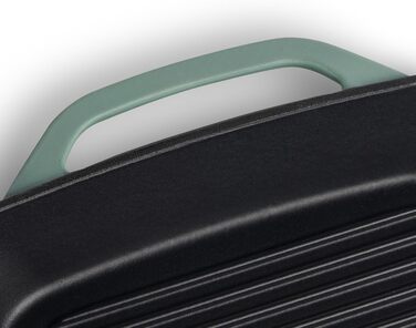 Чавунна гриль-сковорода Springlane Mint 26 см - Емальована сковорода для стейків з ребрами гриля, підходить для всіх плит, включаючи індукційні