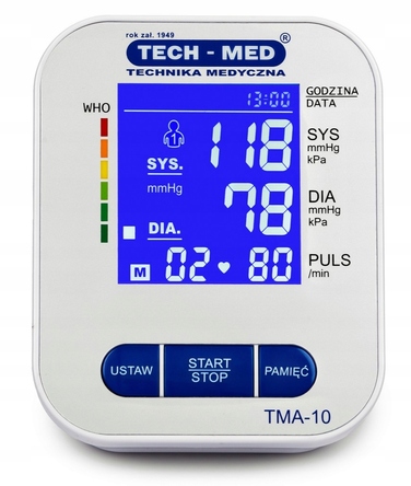 Тонометр на плече TECH-MED TMA-10 з USB-C живленням, індикатором аритмії та чохлом
