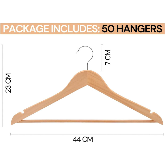 Набір вішалок для одягу Edihome (20 шт) з неслизьким покриттям, поворотним гачком, для костюмів та сорочок