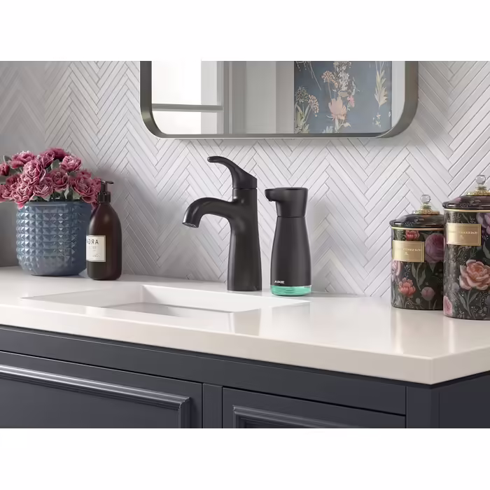 AIKE Automatic Soap Dispenser, Stainless Steel, 420 ml Rechargeable Soap Dispenser with USB Magnetic Connector, Soap Dispenser for Kitchen and Bathroom, IPX7 Waterproof