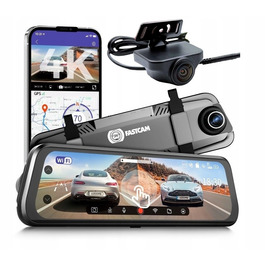 Автомобільний відеореєстратор-дзеркало 4K WiFi з новою камерою заднього виду