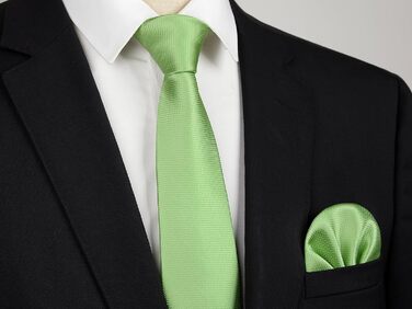 Краватка та нагрудна хустинка Enlision: класичний комплект для весілля, бізнесу та офіційних заходів (Salbei Grün)