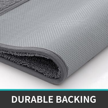DEXI Bathroom Rug 60 x 90 cm, Non-Slip Bath Mat, Washable Soft Bath Mat, Microfiber Absorbent Bathroom Rug, Bath Mats for Bathtub, Shower Room and Bathroom - Grey 60 x 90 cm Grey