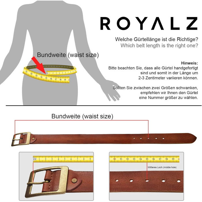 Жіночий шкіряний ремінь ROYALZ Vintage для джинсів, костюма, штанів. Ширина 38 мм, товщина 4 мм. Колір: темно-коричневий. Довжина: 115 см, розмір: 100 см