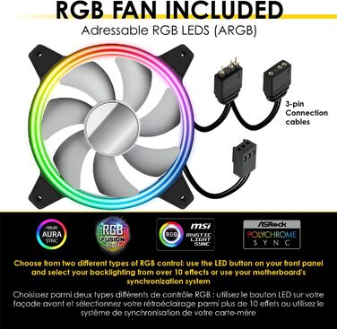 Корпус для ПК Empire Gaming Gamer Crystal – Чорний, ARGB, Mid-Tower, ATX/Micro ATX/ITX, 3D-дзеркальний ефект, RGB вентилятори