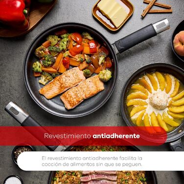 Набір сковорідок Bergner Baster з нержавіючої сталі (6 шт.) 20, 24, 28 см з подовженими ручками, захисні кришки, силіконові ручки, антипригарне покриття, індукційне дно 20, 24, 28 см