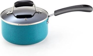Набір антипригарних сковорідок Cook N Home, 3 шт, 20/25/28 см, для індукційних плит, мармурове покриття, червоно-бірюзові