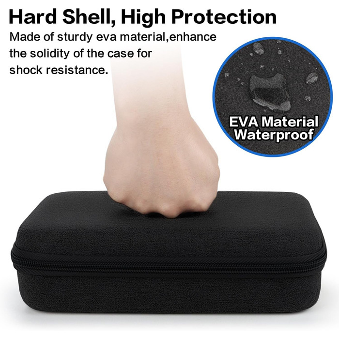 Органайзер для кабелів Teskyer, чорний, жорсткий кейс, водонепроникний, 14 x 22 x 6,5 см