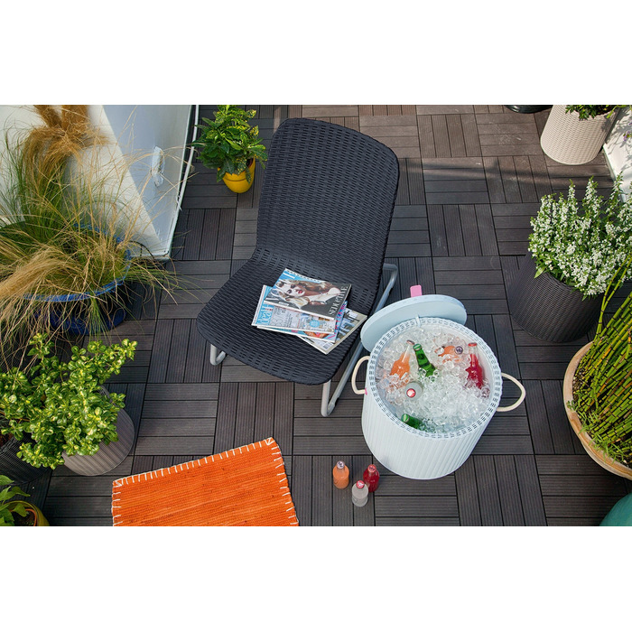 Комплект садових меблів Keter Rio Patio Set для 2 осіб: крісла та столик, антрацит