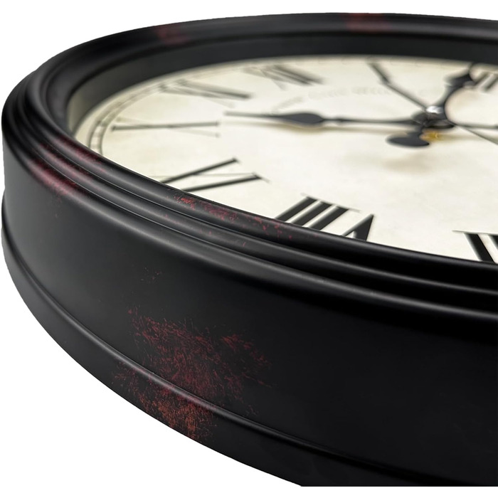 DIYZON Round Classic Wall Clock, Silent Non-Ticking, 40 cm High-Quality Quartz Vintage Clock, Large Number Retro Decorative Clock, Battery Operated, Easy to Read for Home, Kitchen, Dining Room (Black Brown, 40CM)