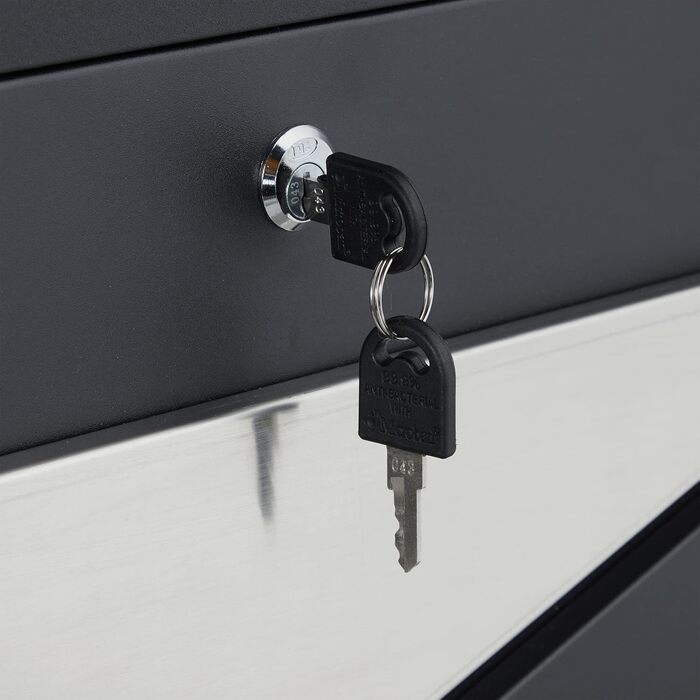 Поштова скринька Relaxdays HBT 37x37x11 см, сталь, чорний/срібний, з оглядовим вікном та замком