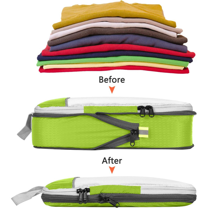 Органайзери для валізи Gonex 6 шт. - набір кубиків для пакування, зелені