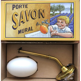 Rotating school soap, wall-mounted, French product.