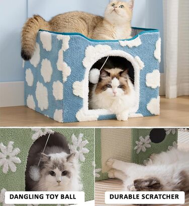 Кігтеточка-будиночок для котів ERNAN Katzenhöhle, зелена, S