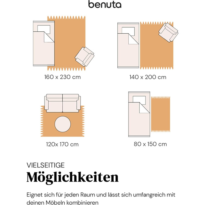 benuta Listening Kids Rug Gobi - Acrylic Fiber - Rectangular & in Style: Geometric, Hygge & Cozy, Scandi Living - Easy to Care For for Living Room Bedroom, Multicolor, 120x170 cm 120 x 170 cm (Rectangular) Multicolor