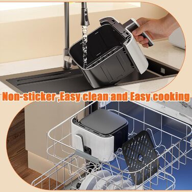 Фритюрниця Deime з гарячим повітрям 2.5 л, компактна цифрова Airfryer для випікання, розігріву та смаження, антипригарне покриття