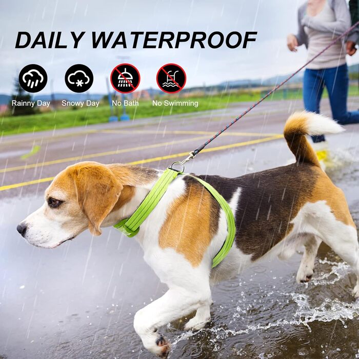 Світлодіодне обіднє повіддя для собак, світловідбиваючий, м'який, регульований, перезаряджуваний (зелений, середній)