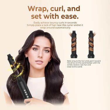 Набір для укладки волосся 6 в 1: фен-щітка, плойка, випрямляч, термощітка, фен, для всіх типів волосся (Чорний)