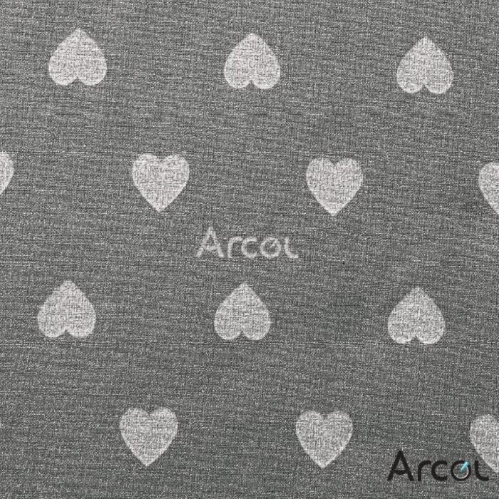 Чохол для прасувальної дошки Arcol з гумкою, сумісний з Foppapedretti, Італія, 100% бавовна, бежевий з білими серцями