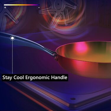 Набір сковорідок з нержавіючої сталі LOLYKITCH 3 шт. (20.3 - 25.4 - 30.5 см), Induktion, посуд для плити, сумісний з плитою, безпечний для миття в посудомийній машині та духовці. Без кришки