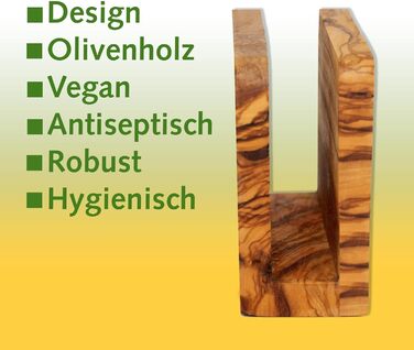 High-quality napkin holder made of sustainable olive wood from NATUREHOME – Exclusive, durable, and eco-friendly napkin dispenser wood standing 16 x 10 x 5 cm