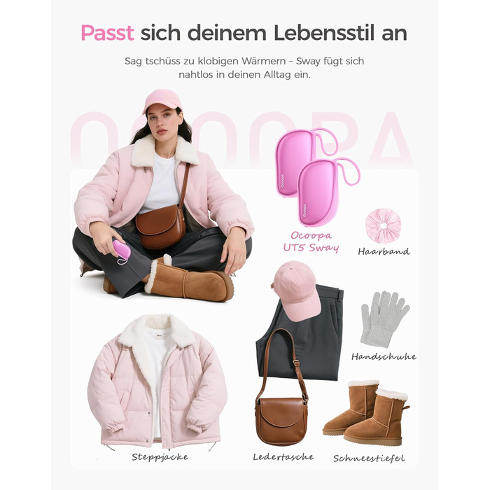 Електричні грілки для рук OCOOPA 2 шт. з акумулятором 4000mAh, багаторазові, тонкі (1.5 см), ідеальні для зими та як подарунок на Різдво