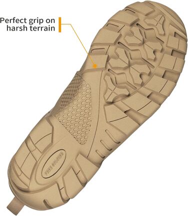 Черевики FREE SOLDIER для чоловіків: тактичні, туристичні, бойові. Зручні черевики для трекінгу, полювання, роботи, військових тренувань. Розмір 45 EU, пісочний колір
