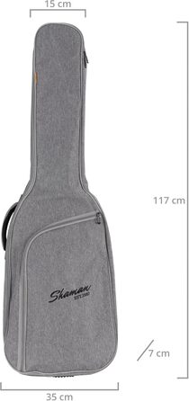 Чохол для гітари Shaman WGB-115 GY Premium-Line (для акустичної та електрогітари) - водовідштовхуючий, з підсиленим ручним захопленням та регульованими лямками