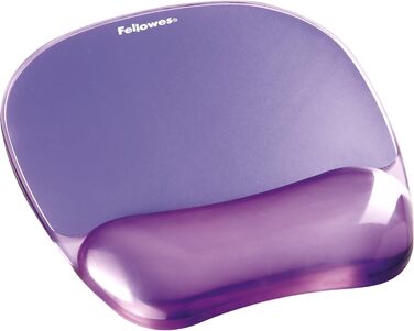 Підставка для зап'ястя Fellowes Crystals Gel з підкладкою для миші, фіолетова