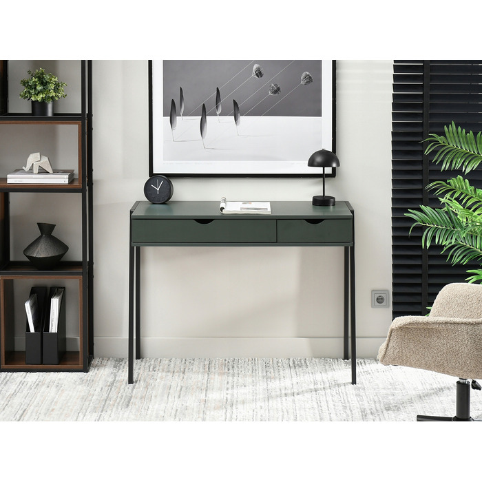 Прямокутний письмовий стіл Mebel-Partner 100 x 45 x 75 см, чорний з зеленим