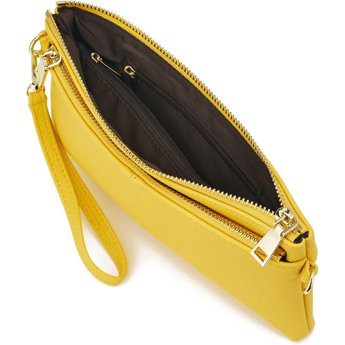 Жіноча сумка-месенджер зі шкіри, жовта - крос-боді, багатофункціональна, сучасна