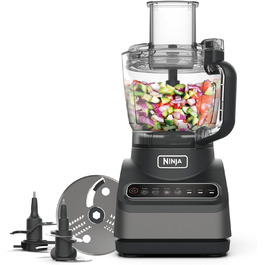Ninja Food Processor with 4 programs; Chopping, Pureeing, Slicing, Mixing & 3 manual speeds, 2.1L bowl, chopping, slicing & dough blades, 850W, dishwasher safe, Black BN650EU Food Processor
