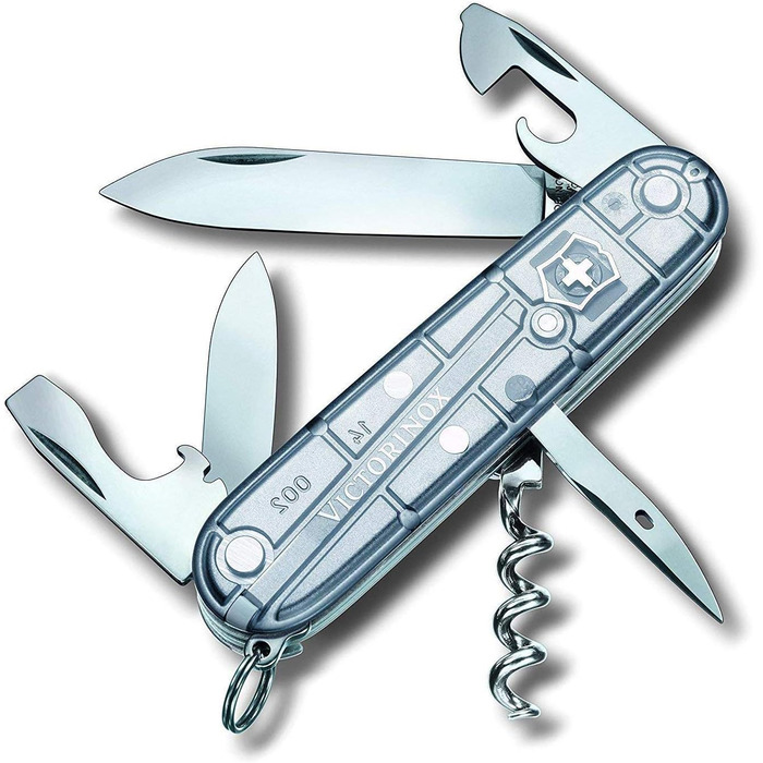 Швейцарський ніж Victorinox Spartan: мультитул з 12 функціями, прозорий, з корком